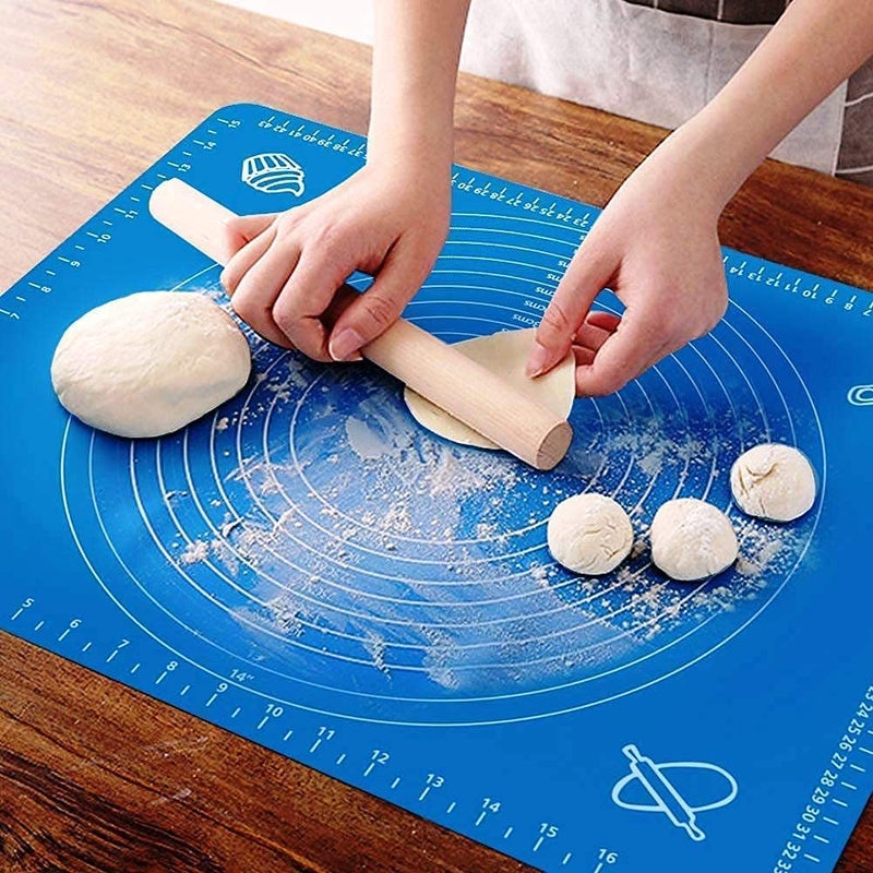 Silicon Roti Mat Baking Mat Sheet Reusable Silicone Chapati Atta Kneading Mat NonStick Pastry Fondant Rolling Mat Stretchable for Kitchen Roti Chapati Cake with Measurements Roti Maker 50 40 cm  - Image 1