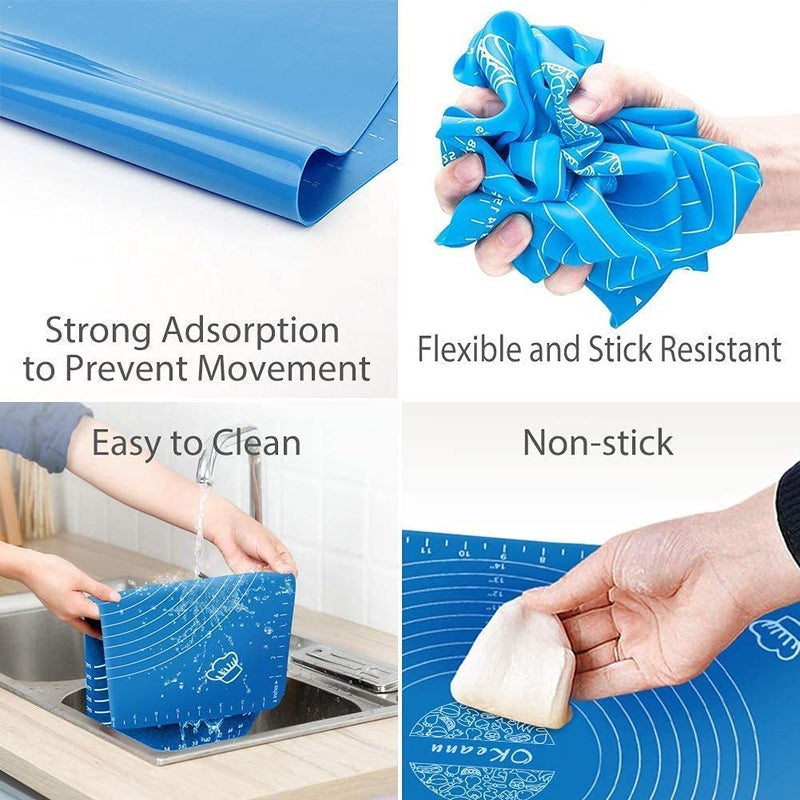 Silicon Roti Mat Baking Mat Sheet Reusable Silicone Chapati Atta Kneading Mat NonStick Pastry Fondant Rolling Mat Stretchable for Kitchen Roti Chapati Cake with Measurements Roti Maker 50 40 cm  - Image 5