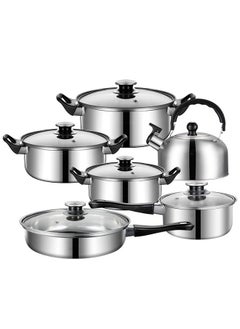 12-Piece Stainless Steel Cookware Set, Cookware and Pan Set, Induction Cookware Pot Set with Removable Handles, Cookware Set for Gas Stove, Dishwasher Safe