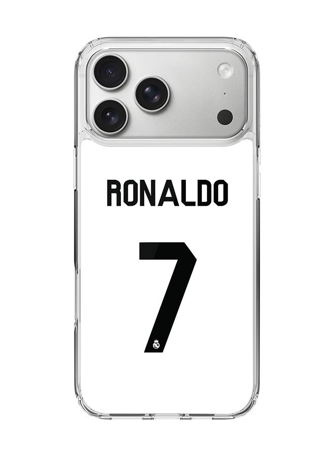Stylizedd Classic Clear MagSafe Case for iPhone 17 Pro Max , Hybrid Soft Case Flexible Edges Anti Drop TPU PC Gel Thin Transparent Cover [ Designed for iPhone 17 Pro Max ] - Ronaldo Real Jersey