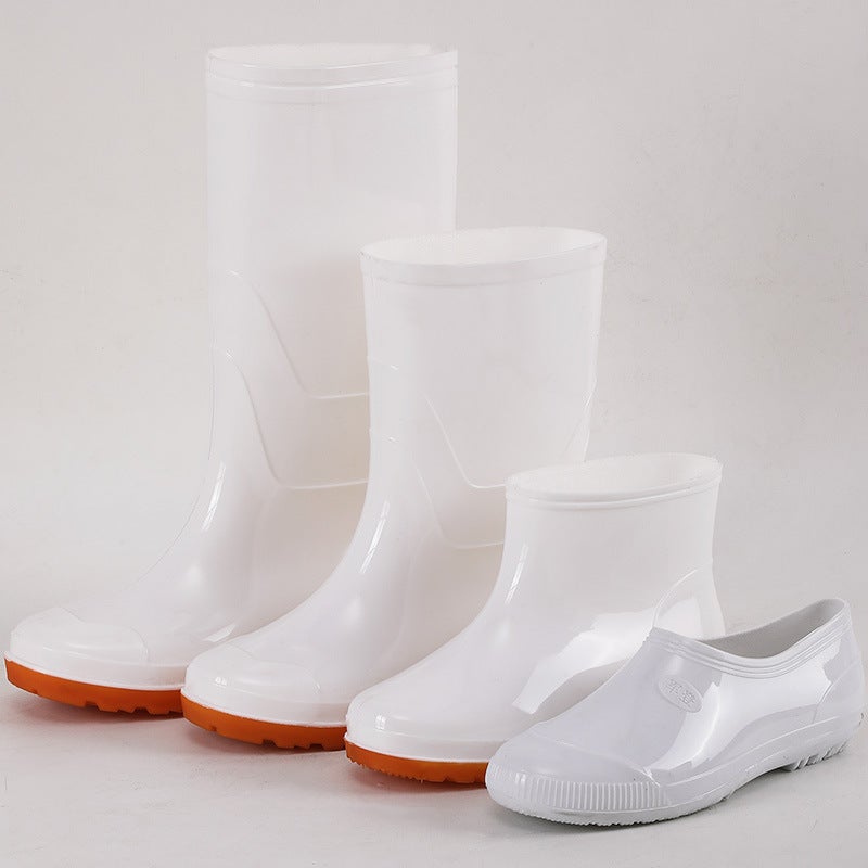 White Food Grade Rain Boots High Barrel Rain Boots Waterproof Rubber Shoes Dustproof Work Shoes Non-Slip Wear-Resistant Water Shoes - Image 4