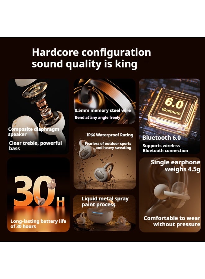 Monster D05 Open-Ear Clip Wireless Bluetooth Earbuds, HiFi Sound with Composite Diaphragm, Bluetooth 6.0, 30H Playtime, Ultra Lightweight 4.5g, IP66 Waterproof Sports Headphones for Running & Outdoor Use - Image 3