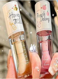 ORiTi 2PcsCrystal Jelly Moisturizing Lip Oil Hydrating Lip Gloss Set Plumping Lip Oil Moisturizing Lip Balm Long Lasting Lip Glow Oil Lip Care Tool, for Dry Lip's Moisturizing Hydrating And Nourishing  - Image 4