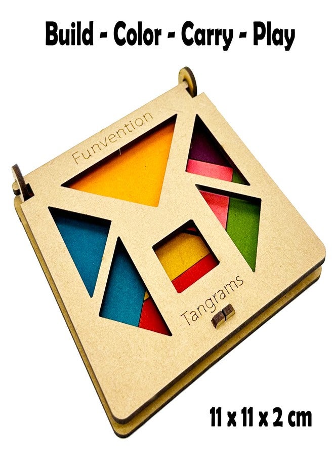 Funvention- for Little Scientist in Every Kid Diy Tangram Pocket Travel Game For Kids 4+ Years,Fun Learning Educational Board Game,Best Birthday Return Gifts - Image 2
