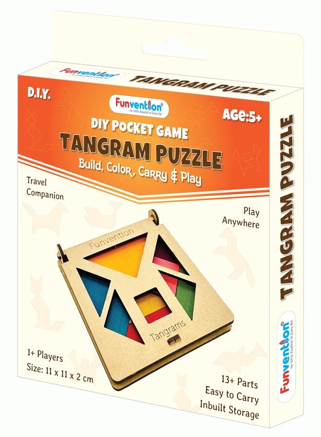 Funvention- for Little Scientist in Every Kid Diy Tangram Pocket Travel Game For Kids 4+ Years,Fun Learning Educational Board Game,Best Birthday Return Gifts - Image 1