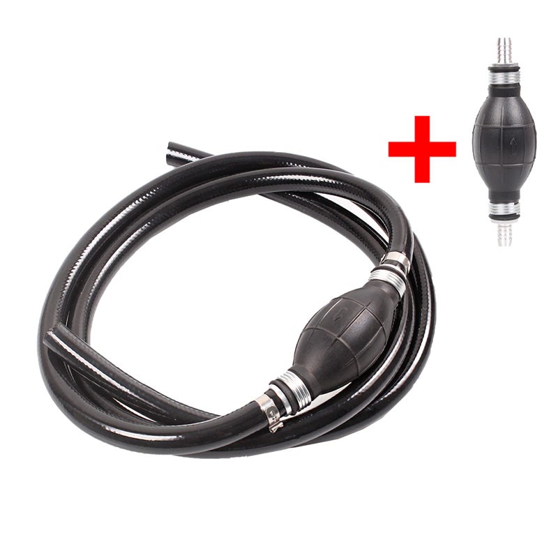 BARTOO Fuel Line Assembly,3/8in Nylon Braided Marine Fuel Hose Line Assembly with Primer Bulb for Marine Outboard Boat Motor RVs Tractors and Caravans,6FT - Image 2