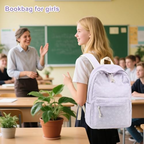 LEDAOU School Backpack Teen Girls Lightweight Bookbag Elementary Middle School Backpacks College Laptop Bag Travel Daypack - Image 2