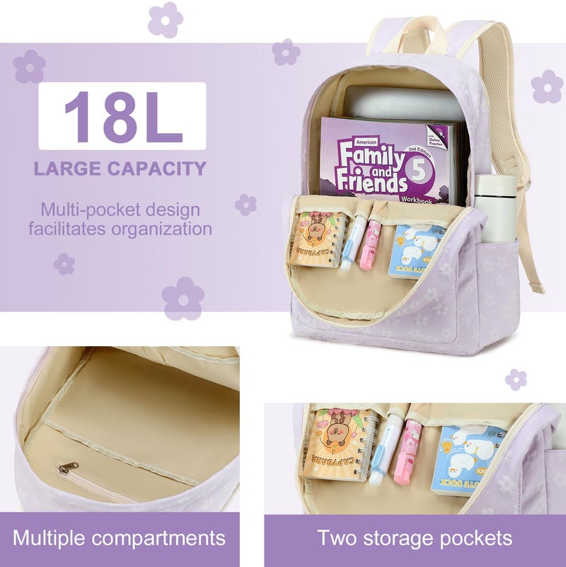 LEDAOU School Backpack Teen Girls Lightweight Bookbag Elementary Middle School Backpacks College Laptop Bag Travel Daypack - Image 4