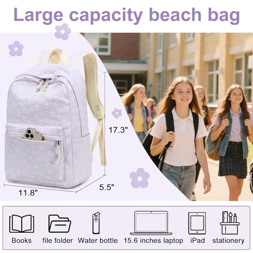 LEDAOU School Backpack Teen Girls Lightweight Bookbag Elementary Middle School Backpacks College Laptop Bag Travel Daypack - Image 5