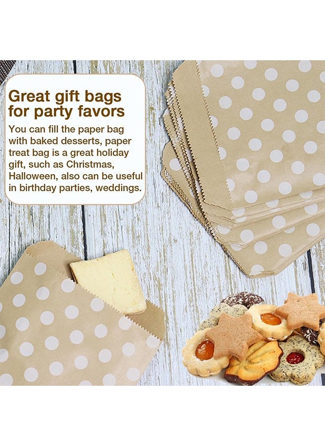 Generic - 50Pcs Kraft Paper Cookie Bags with White Round Pattern, (5 x 7 Inch) Paper Bags Greaseproof Envelopes Brown Paper Snack Bags Cookie Bags Popcorn Bags - Image 1