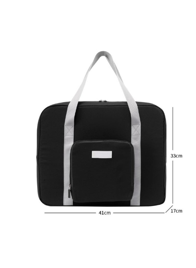 M MIAOYAN - M MIAOYAN Folding travel bag fabric clothing packing luggage bag business travel expandable storage bag black - Image 1