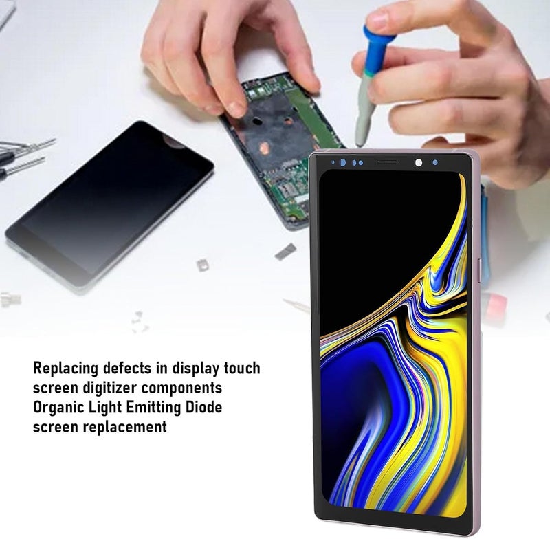 Wisoqu 6.4Inch Phone Screen Replacement for Note 9, LCD 3D Display Touch Digitizer Assembly with Frame and Repair Tools, Phone Touch Screen Assembly for N9600 N960U N960F N960N (Black) (Silver) - Image 3
