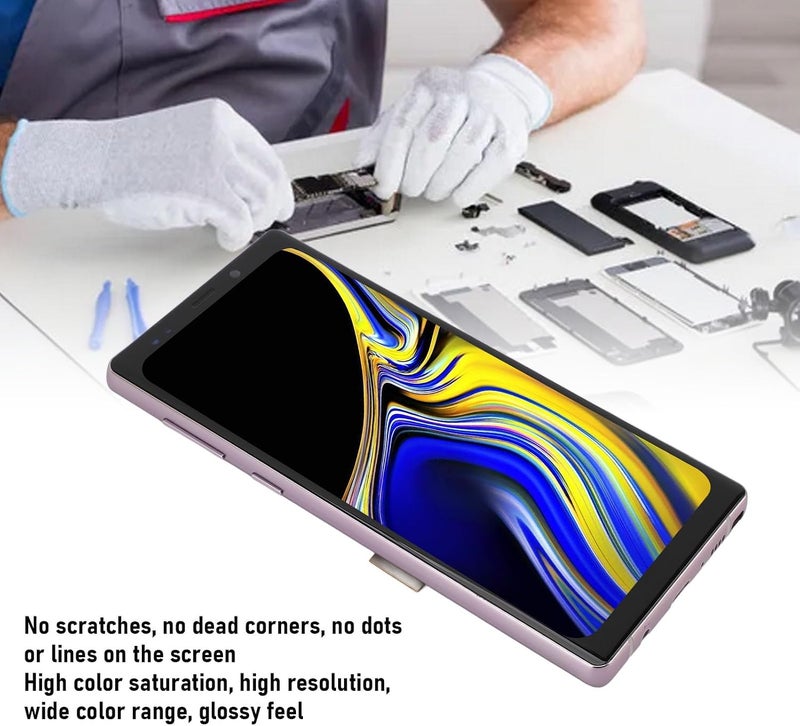 Wisoqu 6.4Inch Phone Screen Replacement for Note 9, LCD 3D Display Touch Digitizer Assembly with Frame and Repair Tools, Phone Touch Screen Assembly for N9600 N960U N960F N960N (Black) (Silver) - Image 4
