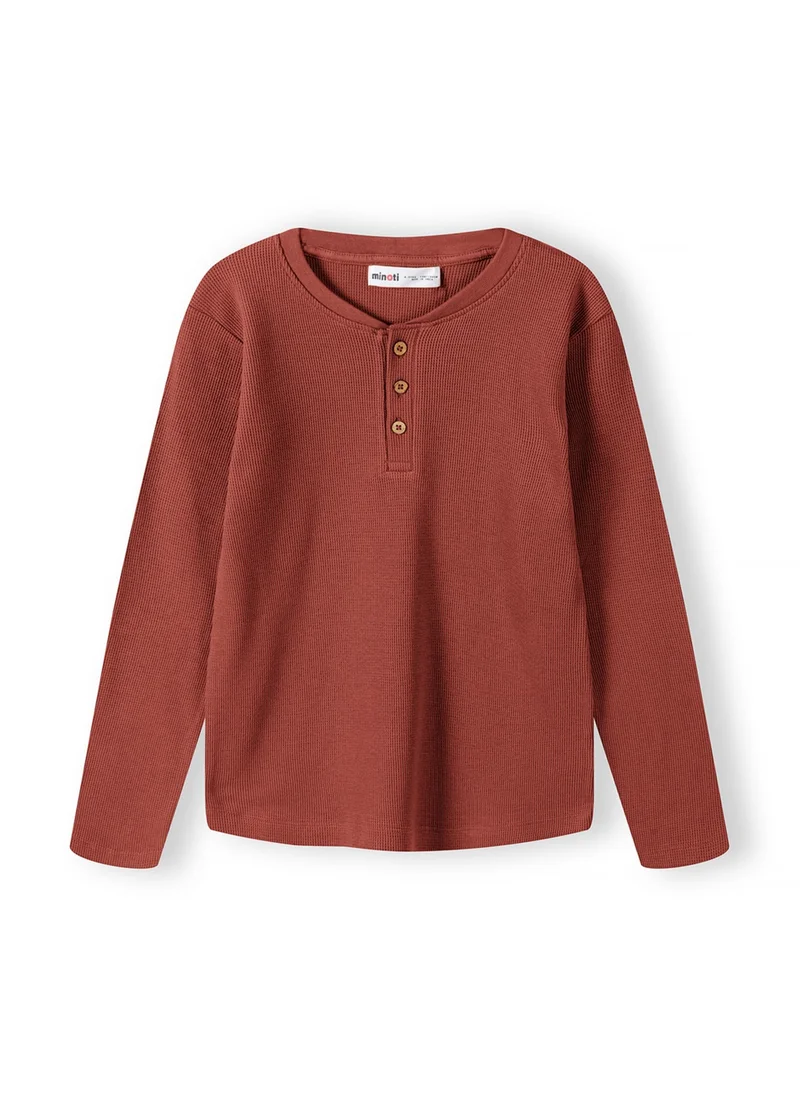 MINOTI Kids Boys  Waffle Henley Tee