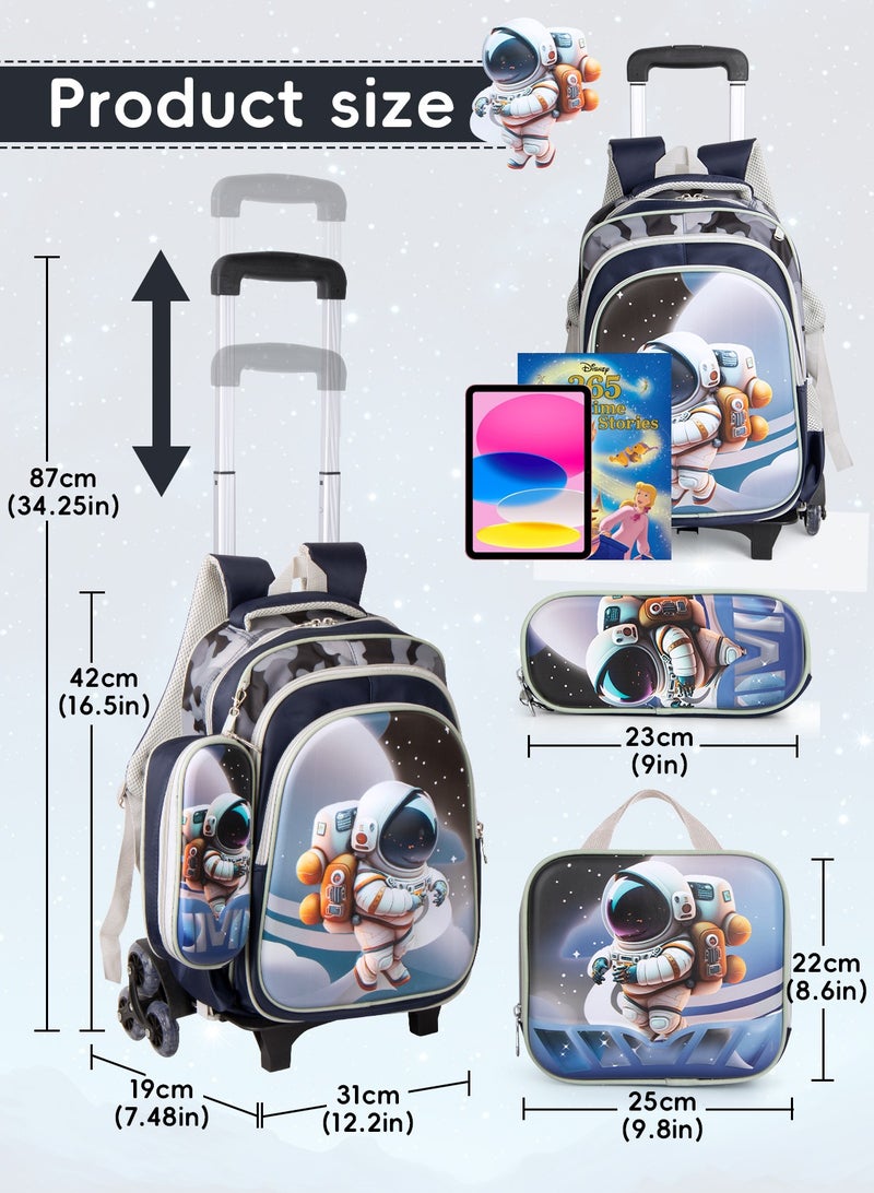 URbazaar Children School Bag Student Backpack with Reflective Strip Design & Padded Adjustable Shoulder Strap Large volume Waterproof Bookbag and for 3-10 Year Boys Girls Elementary Kindergarten(Astronaut)  - Image 2