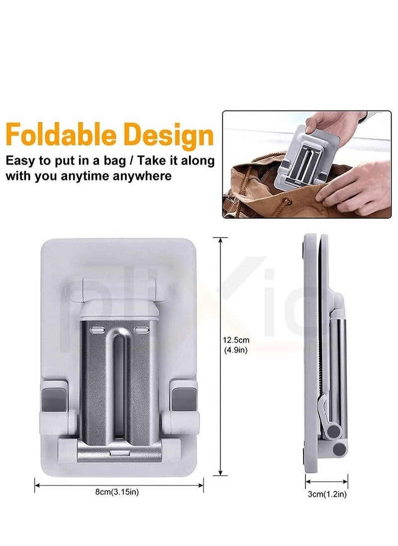 ELTRAZONE Mobile Holder Stand for Table, Mobile Holder, Adjustable & Foldable Mobile Stand, Aluminum Stand Holder for Mobile Phone and Tablets (Up to 9) Inches - White - Image 3