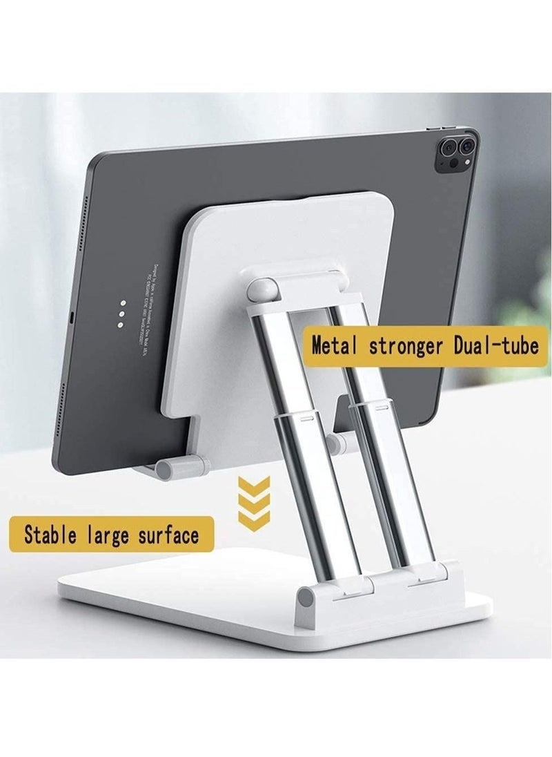 ELTRAZONE Mobile Holder Stand for Table, Mobile Holder, Adjustable & Foldable Mobile Stand, Aluminum Stand Holder for Mobile Phone and Tablets (Up to 9) Inches - White - Image 2
