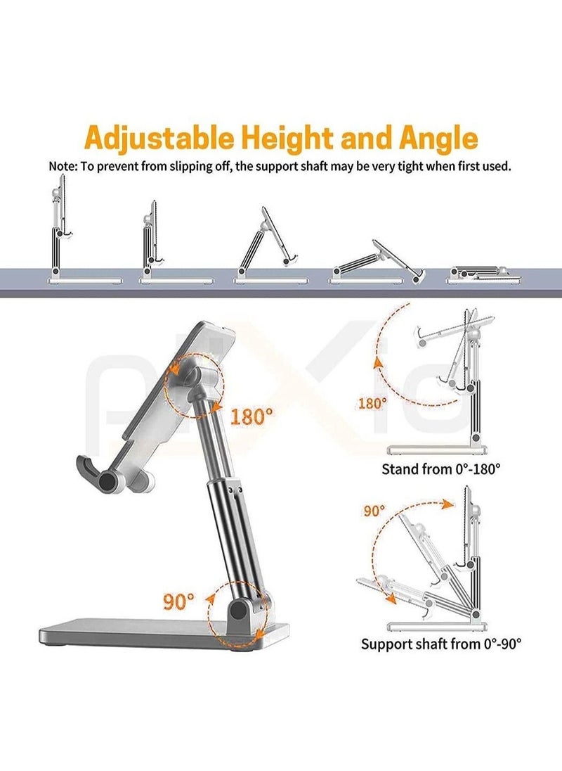 ELTRAZONE Mobile Holder Stand for Table, Mobile Holder, Adjustable & Foldable Mobile Stand, Aluminum Stand Holder for Mobile Phone and Tablets (Up to 9) Inches - White - Image 5