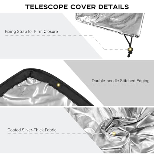 Tydeux Protective Telescope Cover with Fixing Strap Diameter 30.1" Protective Astronomical Telescope Cover Dust Cover for indoor or Outdoor Use - Image 5