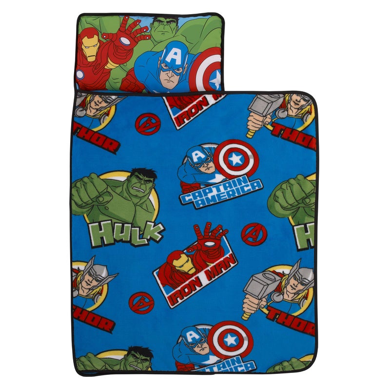 NoJo Marvel The Avengers I Am A Hero Blue Green Red and Yellow Toddler Nap Mat