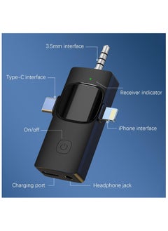 TecV Wireless Lavalier Microphone 3 in 1 for iPhone iPad iPhone 15 USB C Smartphone Computer Camera, Plug and Play Intelligent Noise Reduction Mini Mic for Vlog YouTube TikTok Live Streaming (Dual MIC)  - Image 3