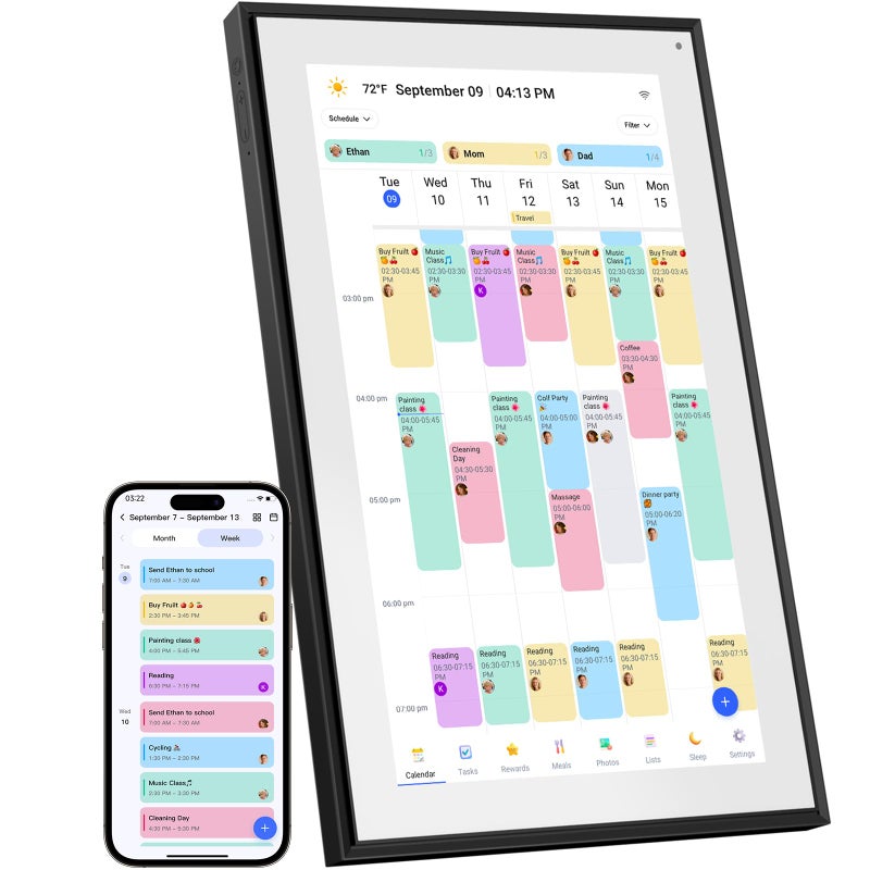 Canupdog 156 Inch Digital Calendar Wall Planner 20262027 HD Touchscreen Smart Photo Display for Family Schedules 32GB Electronic Calendar Chore Chart Todo List Gifts for Women Mom - Image 2