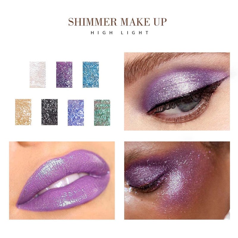 Kilshye Glitter Liquid Eyeshadow Shimmer Eye Shadow Metallic Eyeshadows High Pigment Eyes Shadow Long Lasting Waterproof Eyes Liquid Makeup for Women and Girls Pack of 1 (A- Purple 4) - Image 3