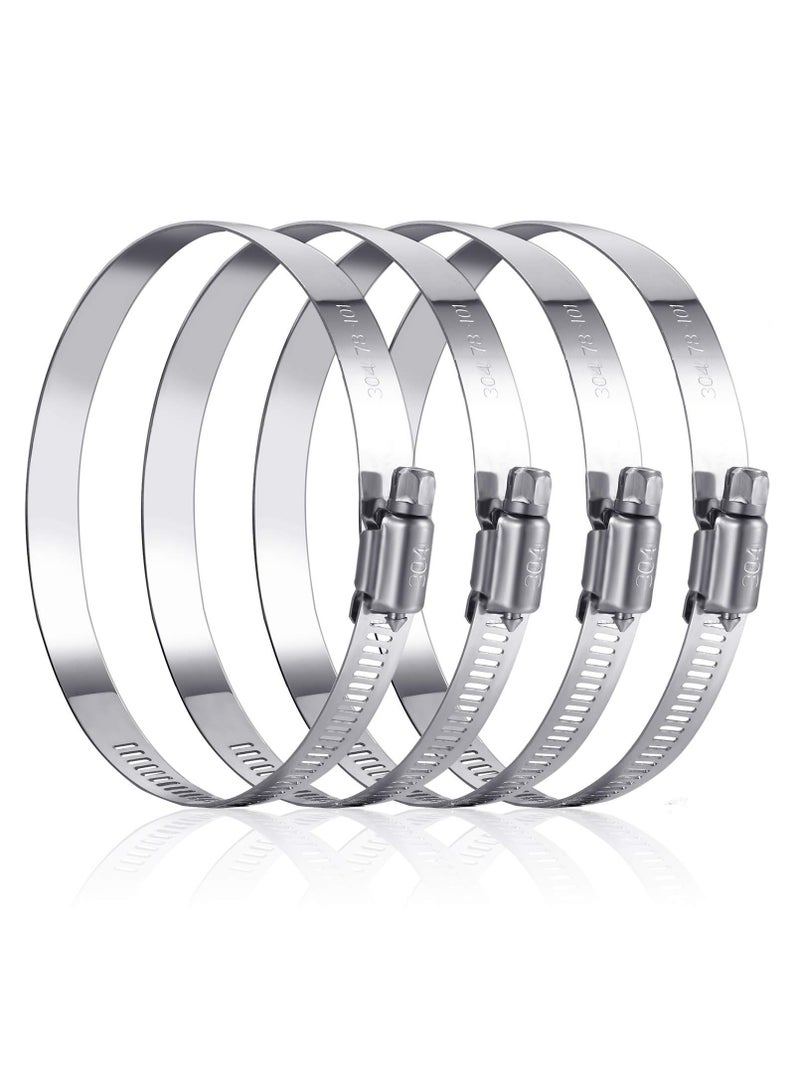 Generic 4 Pieces Adjustable 304 Stainless Steel Pipe Clamps Hose Clamps (12 Inch) - Image 1