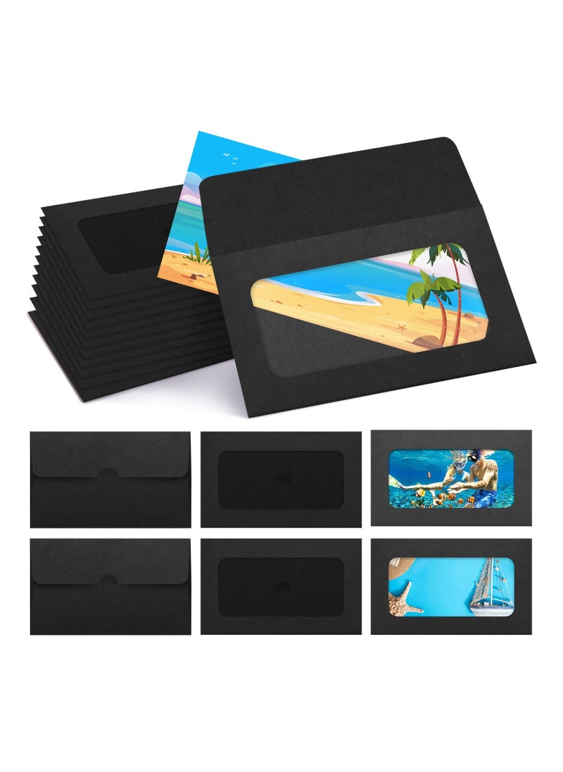 Y&D 60 Pack Window Gift Card Envelopes Sleeves Blank Holders for Greeting Mailing Black  - Image 1