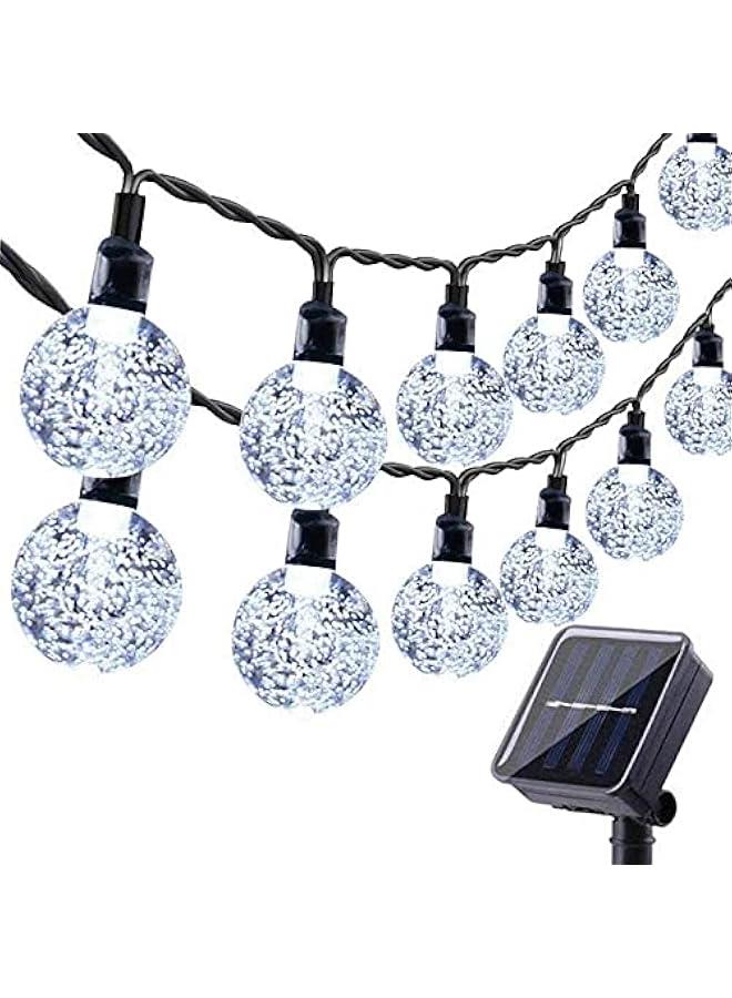 Solar Garden Lights Outdoor, 36ft 60 LED Solar String Lights Waterproof, Solar Powered Crystal Ball Indoor/Outdoor Fairy Lights Decorative Lights for Garden, Patio, Yard, Festival, Parties (White) - Image 1