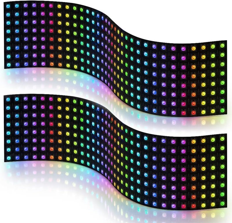 BTF-LIGHTING 2 Pack WS2812B ECO RGB 8X32 256 Pixel LED Matrix Flexible FPCB - Image 1