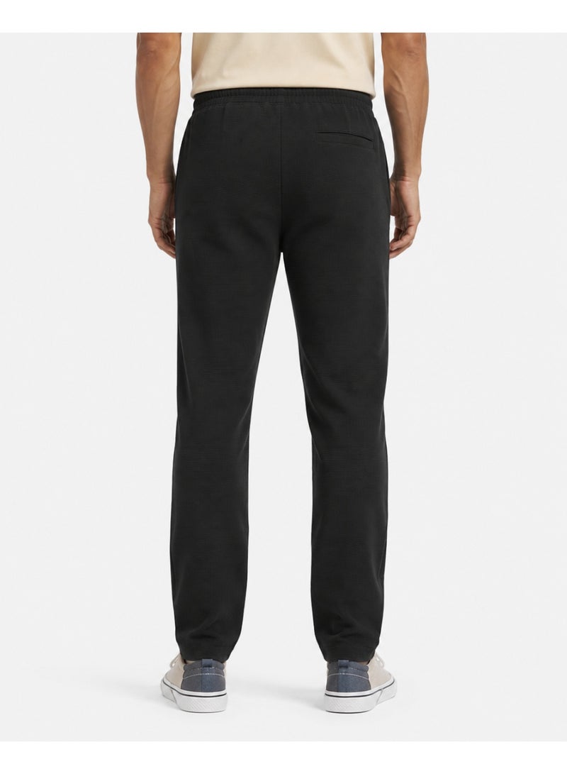 WHITE RABBIT Ribbed Comfy Elastic Black Joggers - Image 2