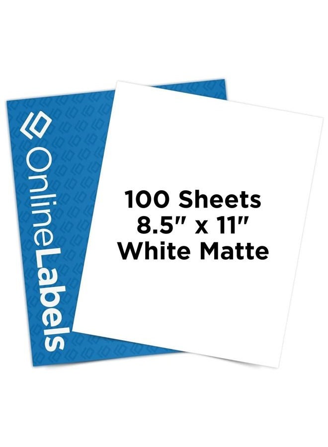 Online Labels Sticker Paper - 100 Sheets, White Matte for Inkjet/Laser Printer - Image 1