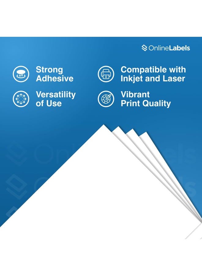 Online Labels Sticker Paper - 100 Sheets, White Matte for Inkjet/Laser Printer - Image 5