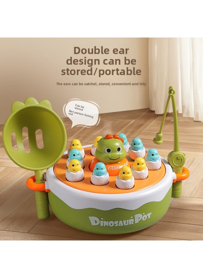 null - Children's Little Dinosaur Bouncing Turntable Fishing Toy Boys And Girls 1-2 And A Half Years Old 3-4 Baby Educational Parent-child Interaction-Color:[multi-function] Dinosaur Catapult Plate (chinese Packaging) - Image 1