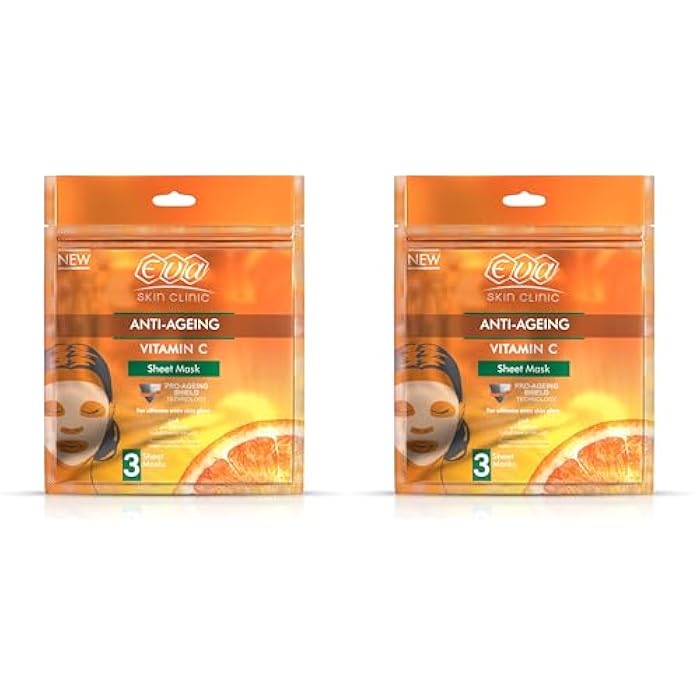 Eva Skin Clinic Vitamin C Sheet Mask (3 Sheet Masks) (Pack of 2)