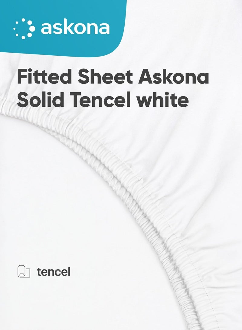 Askona Fitted Sheet 120x200 Askona Comfort Tencel White - Image 1