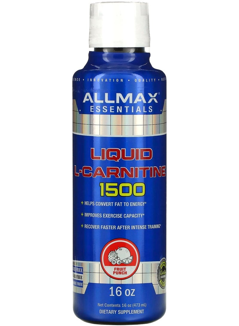 Allmax Liquid L-Carnitine 1500, Fruit Punch, 16 oz (473 ml)