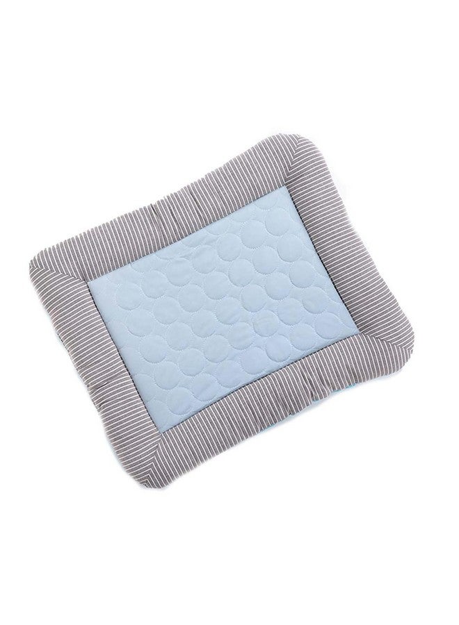 Hearts Rectangular Dog & Cat Bed|Yarn Dyed Oxford Cloth|Nylon And Polyester With Cotton Filling|Self-Cooling Bed For Dog & Cat|Small Light-Weight & Durable Dog Bed|Zqcj005B-M|Blue - Image 1