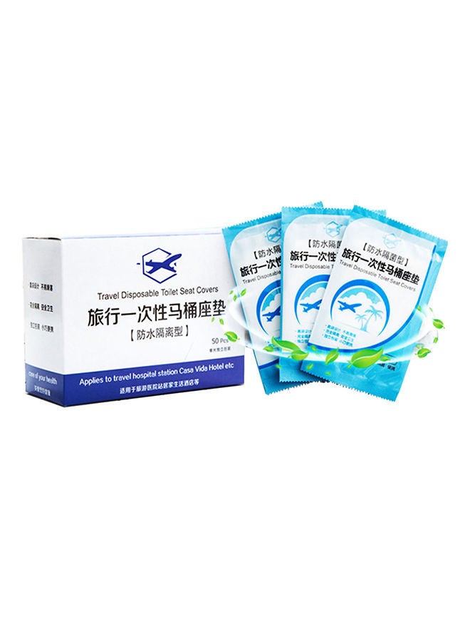 NIBEMINENT 50-Piece Travel Disposable Toilet Seat Covers Clear 40x48cm - Image 1