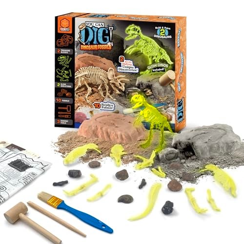 ArtSkills Epic Lab Dinosaur Fossil Digging Kit for Kids Glow in The Dark Dinosaur Bones for Kids to Dig Up Gifts for Boys 812 - Image 1