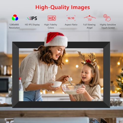 Moonka FRAMEO Digital Photo Frame, 10.1 Inch WiFi Digital Picture Frame with 1280x800 IPS HD Touch Screen, 32GB Storage Auto-Rotate Wall Mountable Easy Share Photos or Videos via Frameo App from Anywhere - Image 3