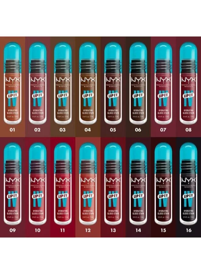 Nyx Professional Makeup Drippin' In Rose Lip Iv Hydrating Gloss Stain Lip Gloss Up To 12Hr Hydration High Pigment Wet Shine Finish Drippin' In Rose for Women | Best Price UAE