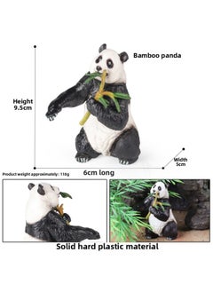 Children's Cognitive Simulation Wildlife Model Ornaments Solid Giant Panda Toy Set Ornaments Crawling Panda-Color:M-3213 Bamboo Panda