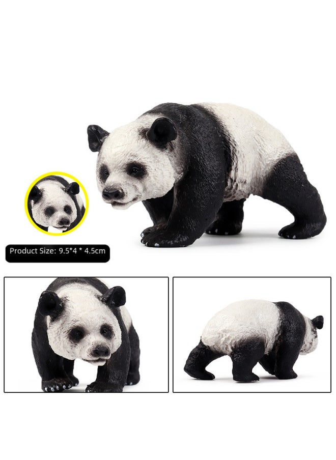 null - Children's Cognitive Simulation Wildlife Model Ornaments Solid Giant Panda Toy Set Ornaments Crawling Panda-Color:M-3213 Bamboo Panda - Image 1