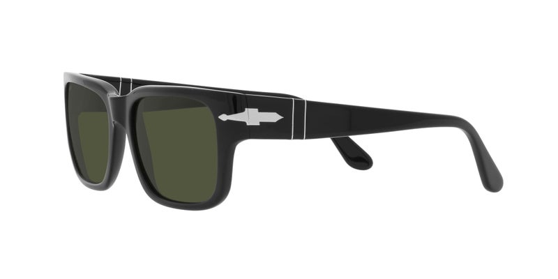 Persol PO3315S Rectangular Sunglasses, Black/Green, 55 mm - Image 3