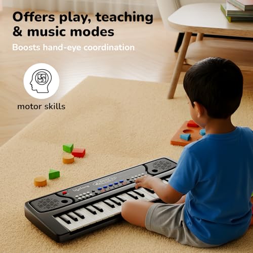Lifelong Wireless Rechargeable Piano Keyboard for Baby & Kids with Mic, Single Speaker, 37 Keys Portable Keyboard Piano, Type C Charging, Long Battery Life Musical Keyboard Gift for 2-8 Yrs (LLCKMP03) - Image 5