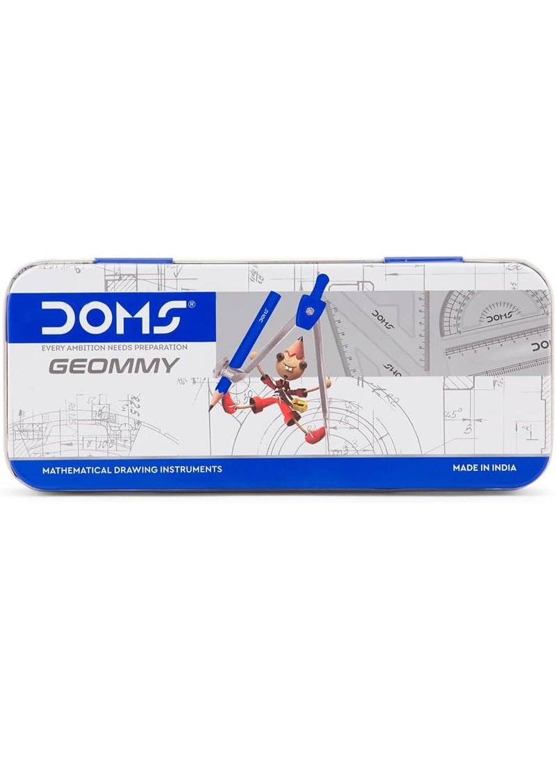 DOMS Geommy Mathematical Drawing Instruments Set – 9 Pieces Geometry Box for School & Engineering - Image 2