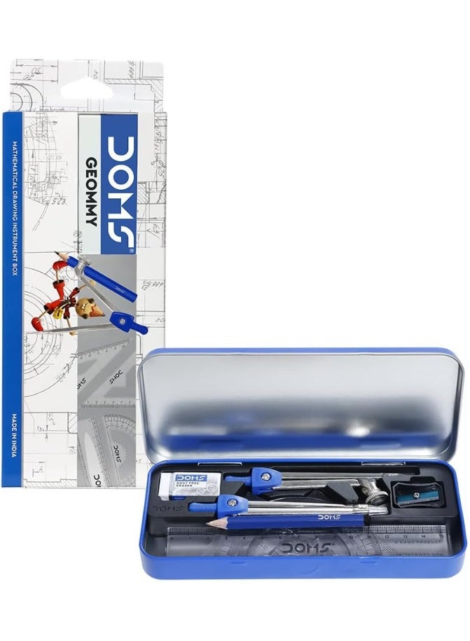 DOMS Geommy Mathematical Drawing Instruments Set – 9 Pieces Geometry Box for School & Engineering - Image 4
