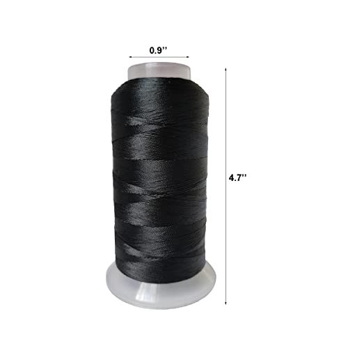 FUMAO Polyester Thread Heavy Duty Bonded UV Resistant Outdoor Thread #69 T70 Size 210D/3Ply for Marine Upholstery, Leather, Sewing Crafts, 3000Yards Pack of 2 (Black) - Image 2